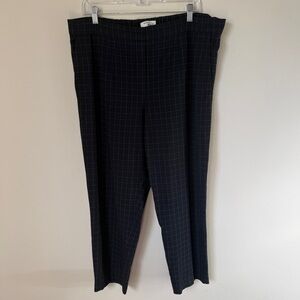 Aritzia Babaton Cohen Black Check High Rise Pull On Pants Womens Size 16